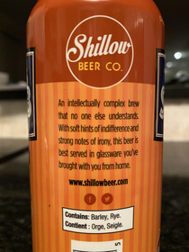 The description on the side of my beer can