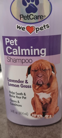 The dogs face on this Shampoo I bought
