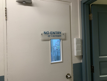 The entrance to the kitchen at an ice cream store