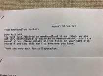 The Feared Newfoundland Virus