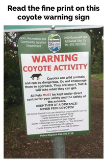 The fine print on this parks department warning sign
