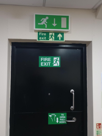 The fire exit for the department of redundancy