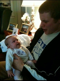 The first time I held my baby cousin we were equally confused