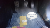 The floor mat in my dads car
