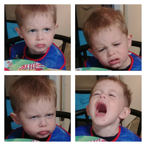 The four stages of my son not getting what he wants to eat