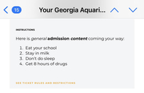 The Georgia Aquarium welcome email has some solid advice to make your visit enjoyable