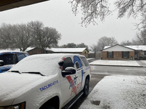 The great Central Texas blizzard of  is here I hope yall stocked up on food as we will certainly be snowed in for weeks 
