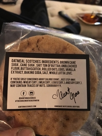 The great packaging on this locally made cookie