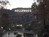The HOLLYWOOD sign in California was changed overnight