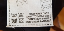 The instructions on this shirt I bought today