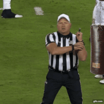 The jacked ref from last nights National Championship game takes no days off 