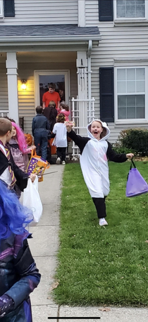 The joy of being a kid Got a full size candy bar and you would have thought my daughter wont the lottery Pure elation