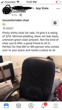 The kind of chair thats perfect for the th person to come over