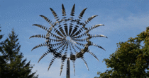 The kinetic sculpture made by Anthony Howe