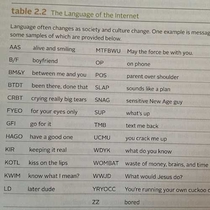 The language of the internet according to a s textbook