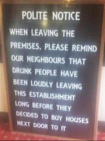 The local pub sums it up beautifully