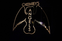 The logo for Corey Feldmans band looks like an Angel with balls