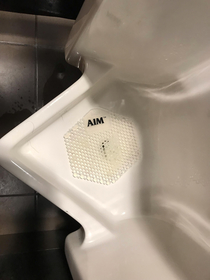 The mat thing in my urinal had advice to give