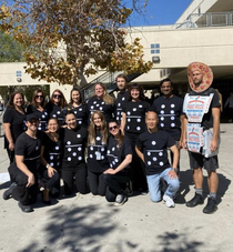 The math department at my former high school decided to dress as dominoes for Halloween