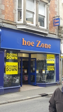 The name of this closing down shoe shop