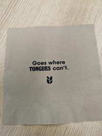 The napkins the catering company is using in using in Singapore What does it mean