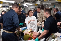 The Navy held a mass casualty drill yesterday
