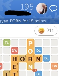 The old lady I play scrabble with surprised me with some porn