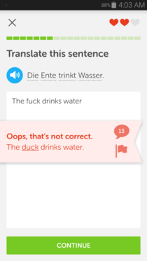 The one time I meant duck