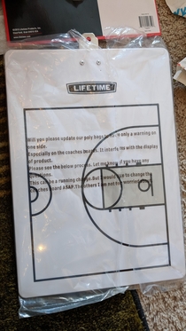 The packaging of my sons new basketball markerboard lostintranslation