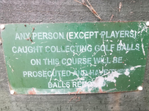 The penalty for golf ball theft is severe at my local course