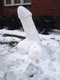 The people across the street decided that a snowman just wouldnt be good enough