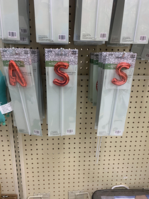 The person that was stocking the shelves had a little fun