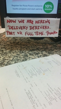 The pizza place is hiring mathematicians