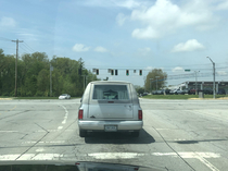 The plate on this hearse