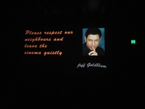 The pre-film message at this cinema