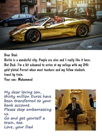 The prince and his problem with the golden Ferrari