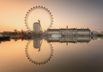 The reflection of the london eye across the water Now just turn your screen sideways