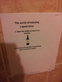 The secret to enjoying a good wine