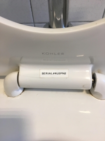 The serial number for this toilet at a Washington State Park