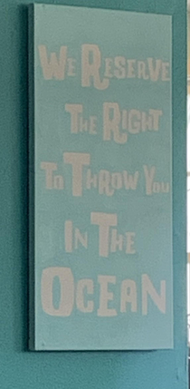 The sign at the restaurant that I am at