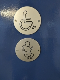 The sign for baby changing at my college