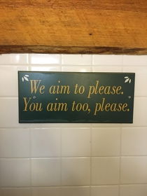 The sign in this bathroom