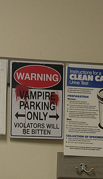 The sign on the wall of the doctors office while I was waiting to get blood drawn
