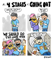 the  stages of going out