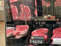 The steak was shocked to find itself in the meat case