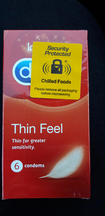 The sticker on this Condom box