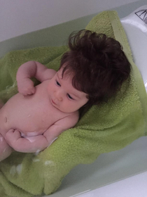 The th Beatle My friends baby came out with an absolute mop of hair seriously cant stop laughing at her
