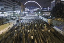 The Thin Yellow Line - Crowds leaving Wembley Park 