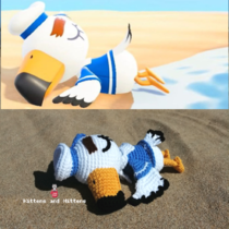 The toy I crocheted compared to the image I used as reference 