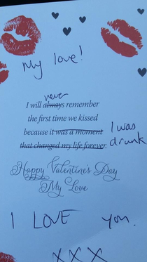The Valentines Day card I bought for my husband